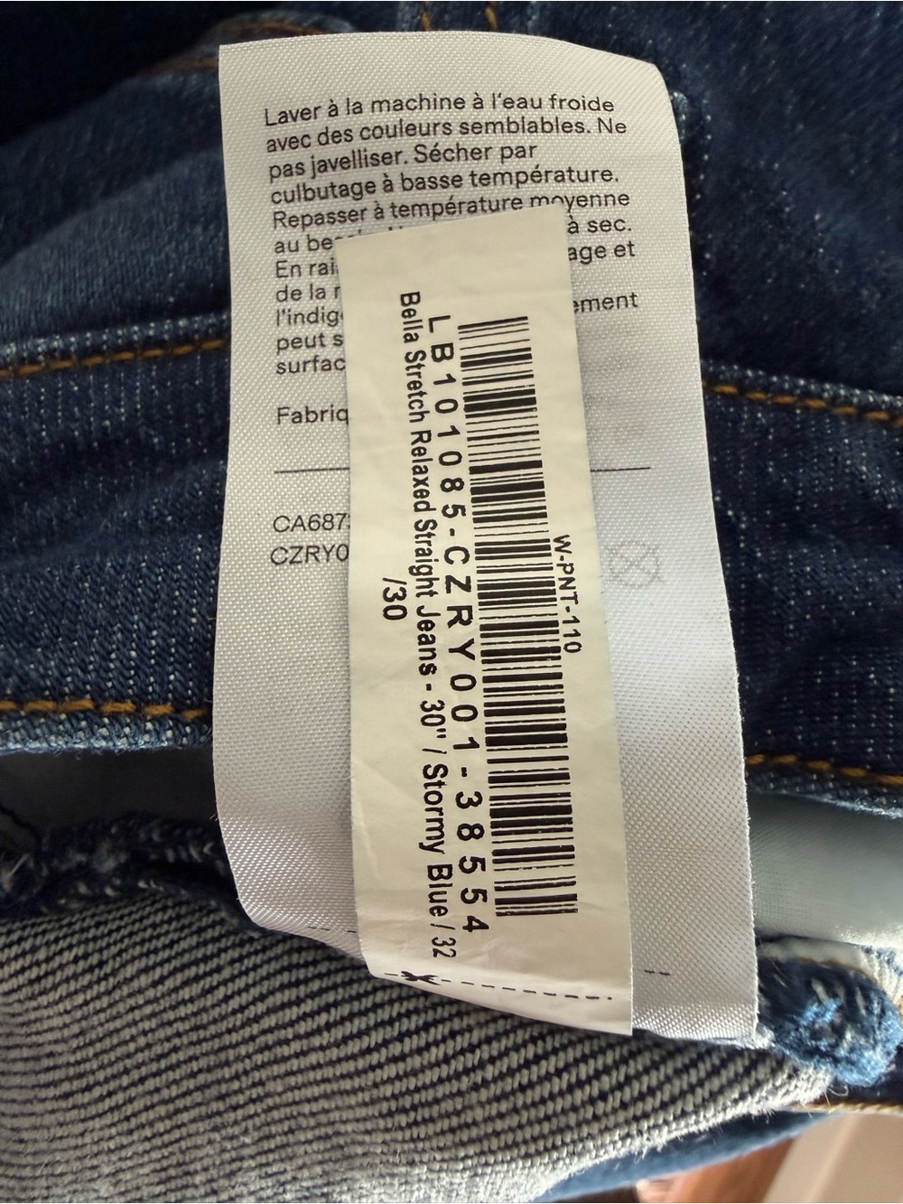 Quince Bella Stretch Relaxed Straight Jeans Stormy Blue 32 High Rise - Picture 8 of 8